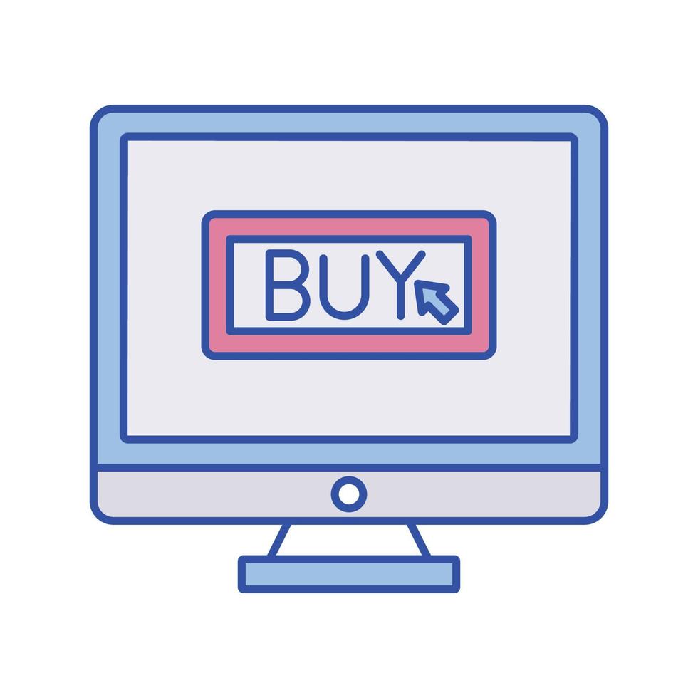icona vettoriale di acquisto online adatta per lavori commerciali e modifica o modifica facilmente