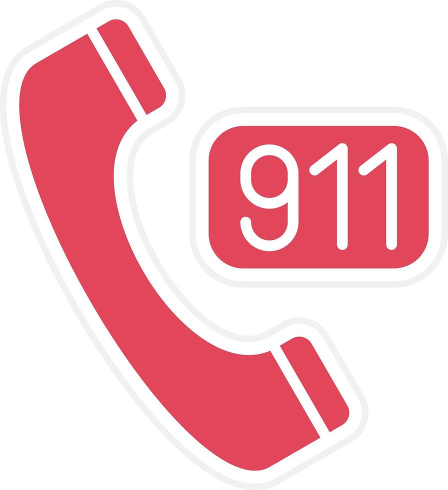 chiama lo stile dell'icona di 911 vettore