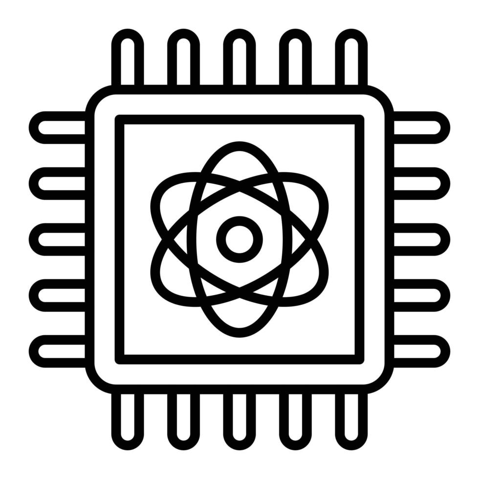 stile icona di calcolo quantistico vettore