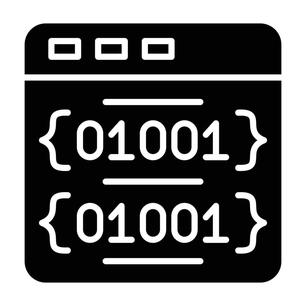 stile icona codice binario vettore