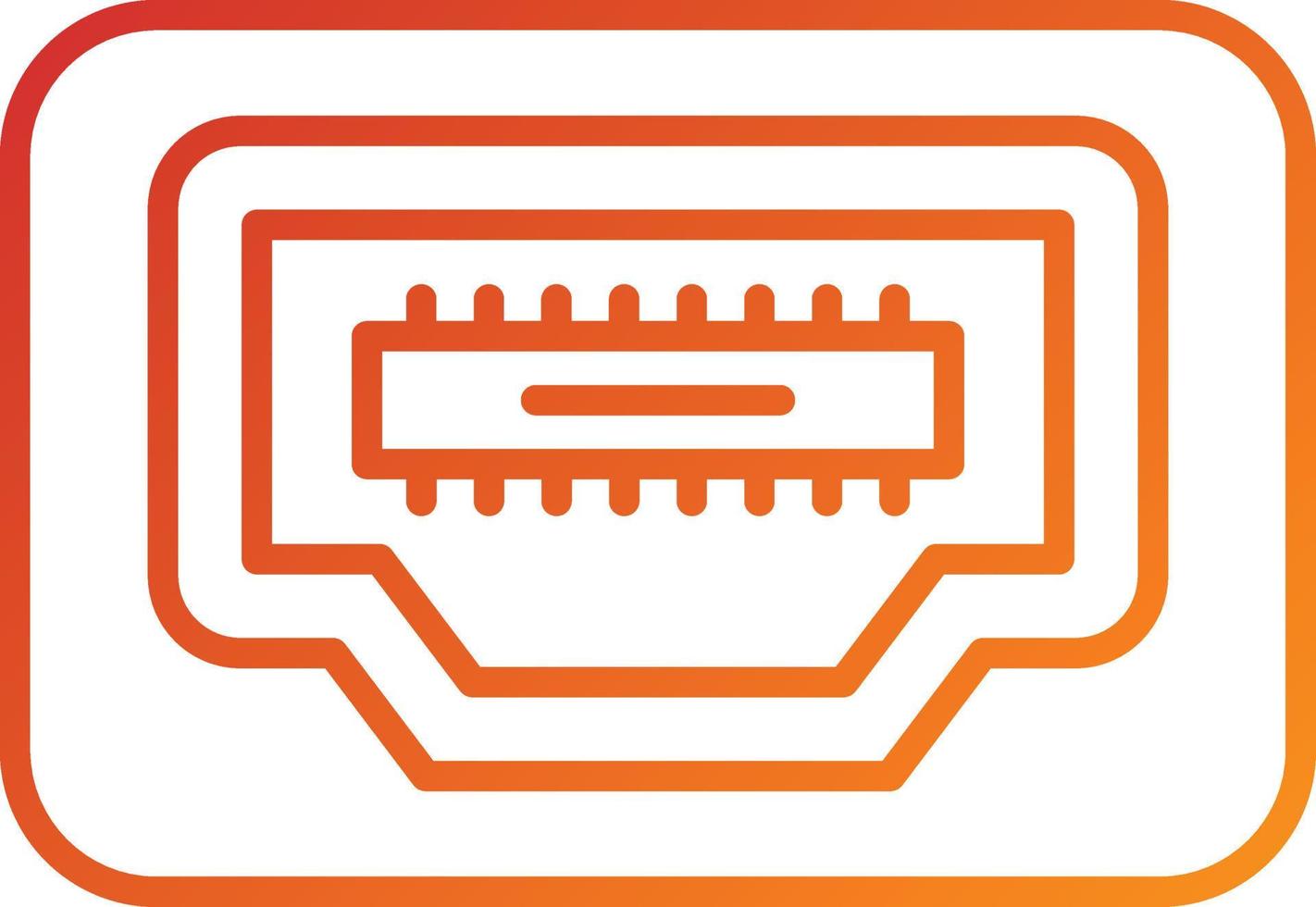 stile icona porta hdmi vettore