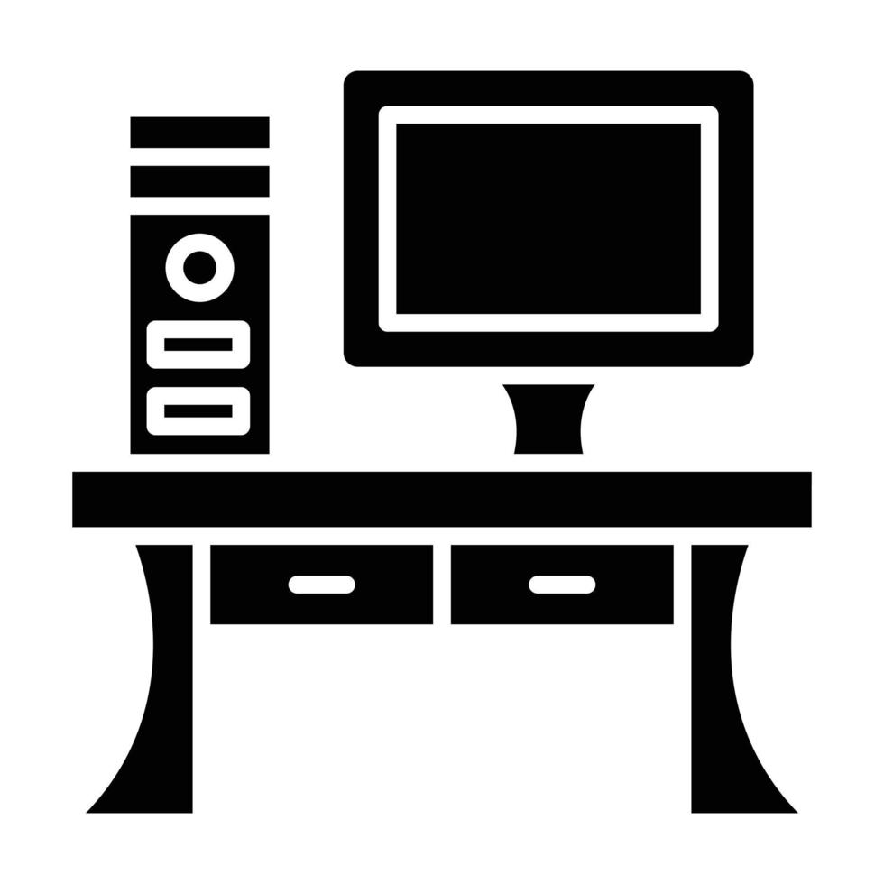 stile icona tavolo computer vettore