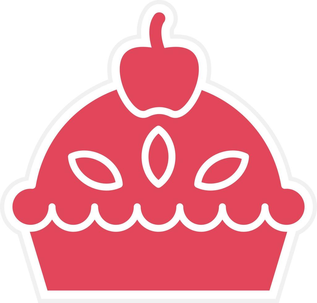 stile icona torta di mele vettore