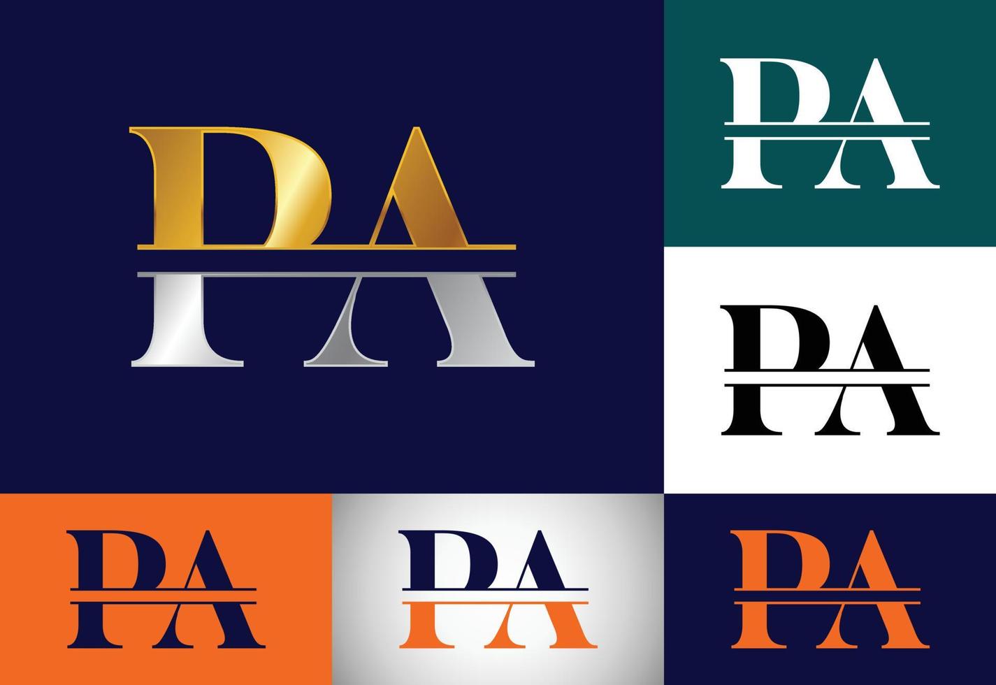 lettera monogramma iniziale pa logo design. simbolo grafico dell'alfabeto per l'identità aziendale vettore