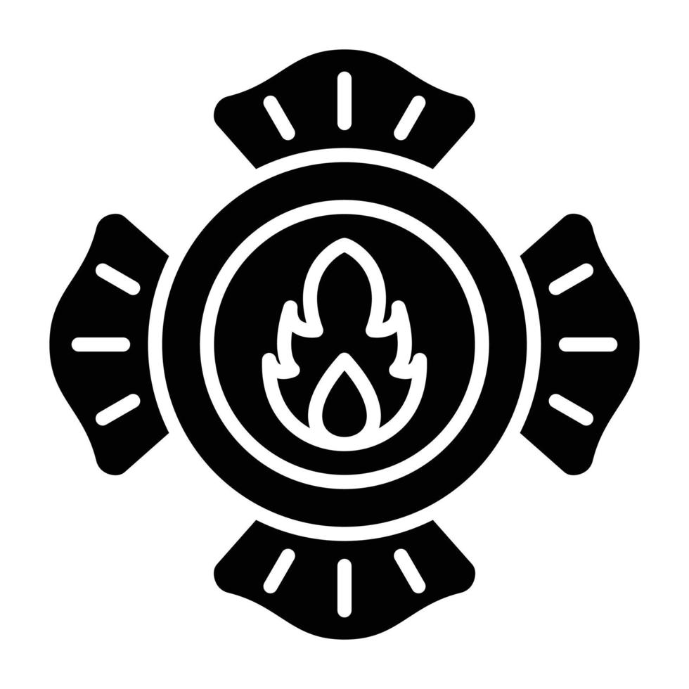 stile icona distintivo vigile del fuoco vettore