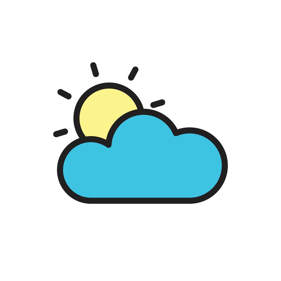 vettore del tempo della nuvola del sole per l'illustrazione di web di simbolo dell'icona