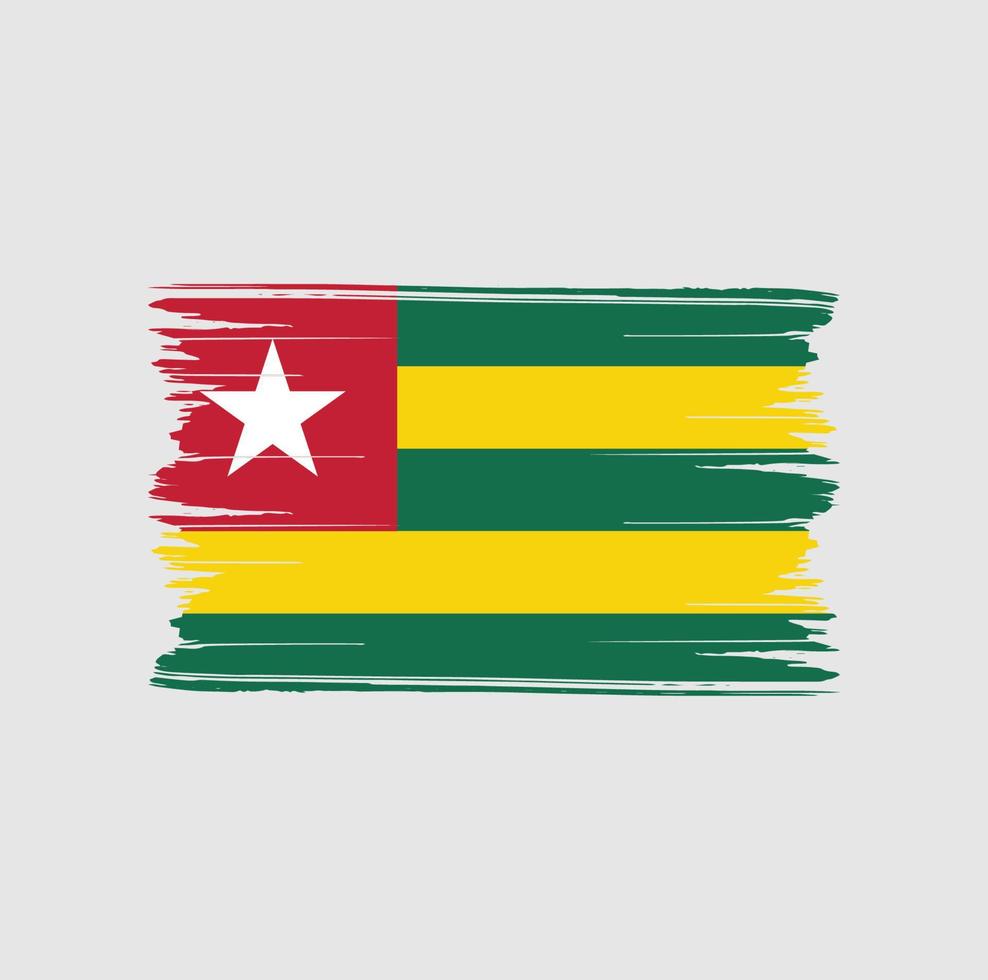Togo bandiera pennellate. bandiera nazionale vettore