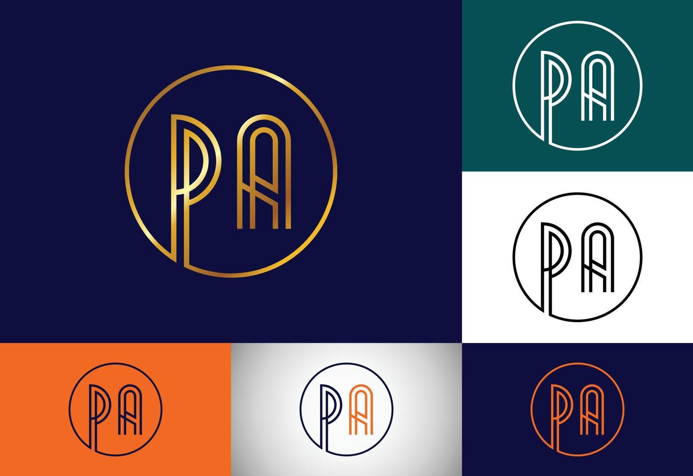 lettera monogramma iniziale pa logo design. simbolo grafico dell'alfabeto per l'identità aziendale vettore