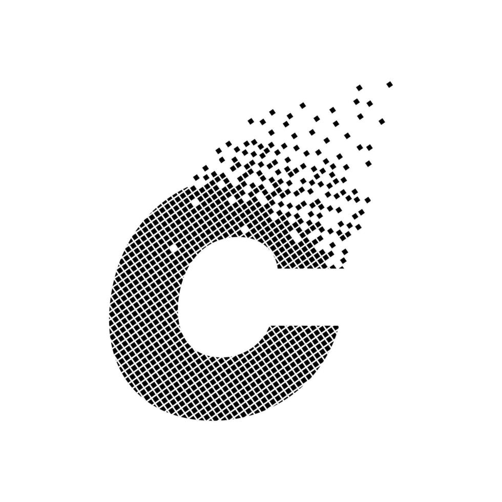 logo animato pixel dot lettera c. vettore