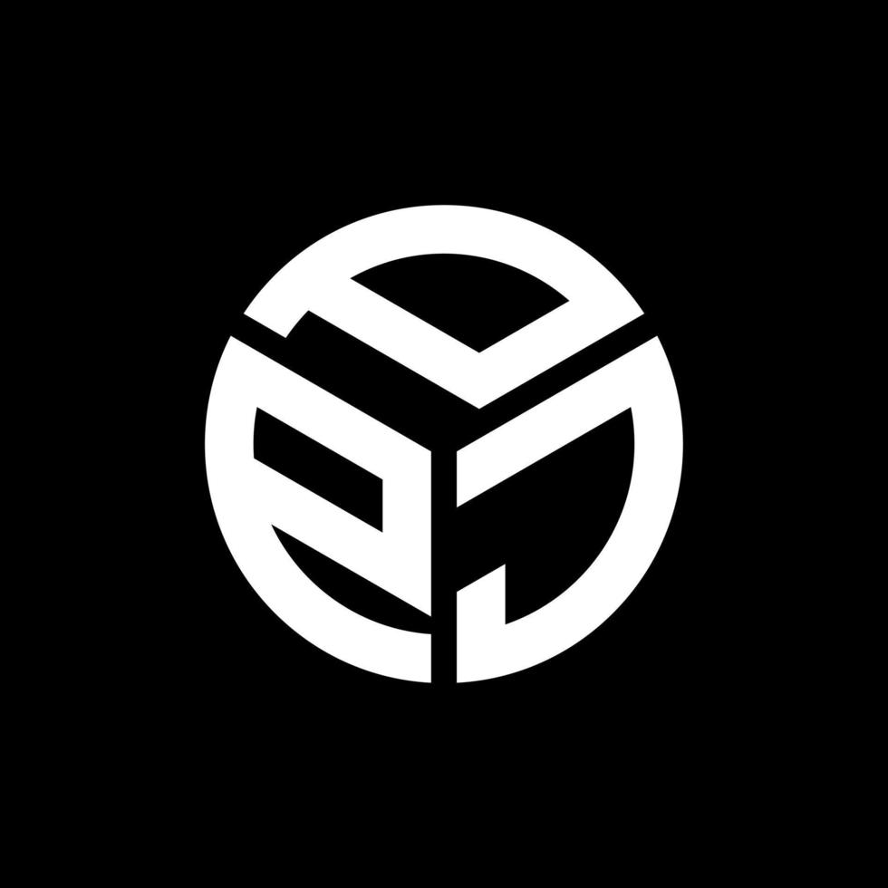 ppj lettera logo design su sfondo nero. ppj iniziali creative lettera logo concept. disegno della lettera ppj. vettore