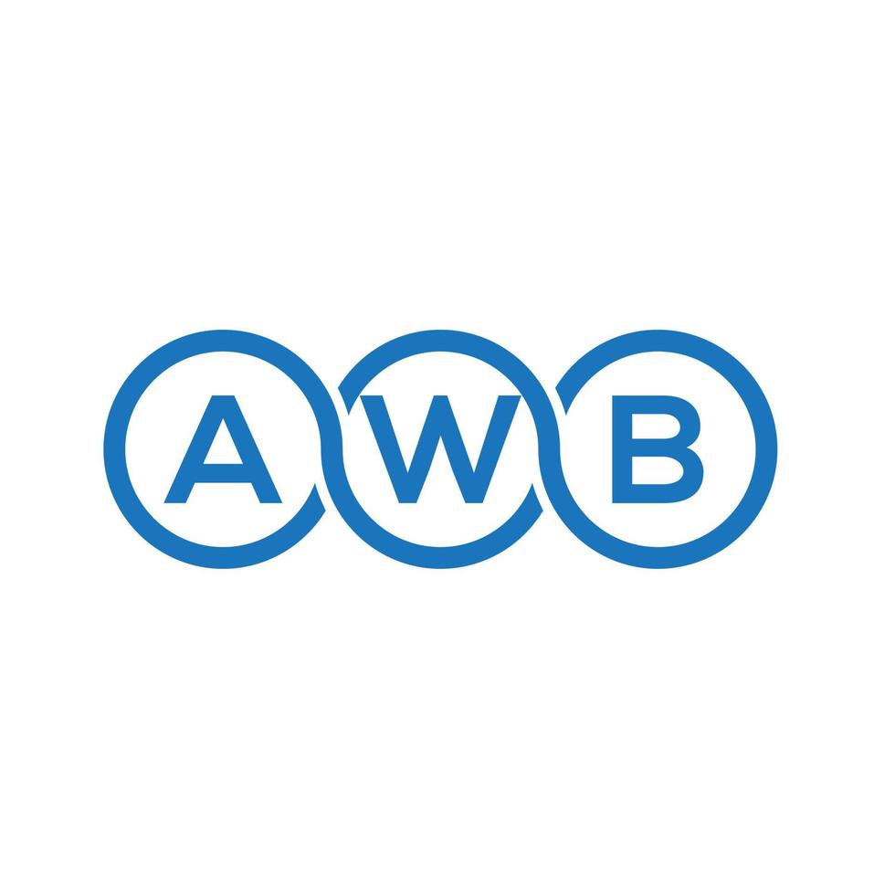 awb lettera logo design su sfondo bianco. awb creative iniziali lettera logo concept. disegno della lettera awb. vettore