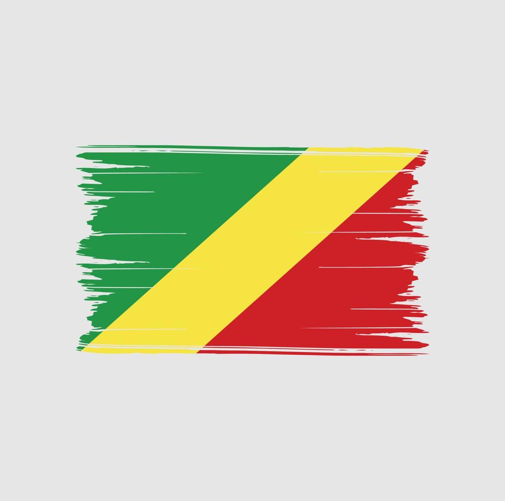 pennellate di bandiera del congo. bandiera nazionale vettore