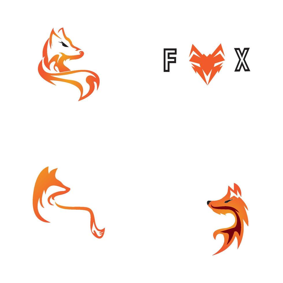 icona e simbolo dell'illustrazione di vettore della volpe