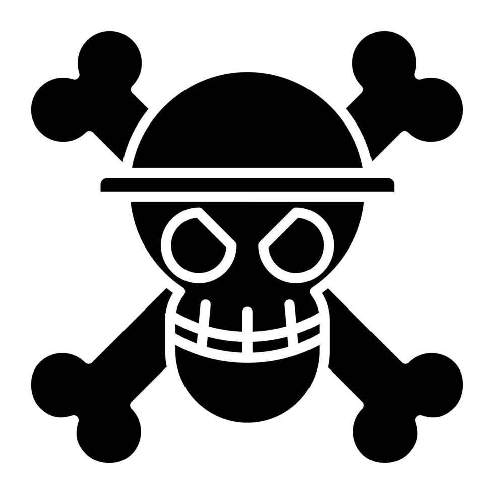 icona del glifo della scimmia pirata vettore