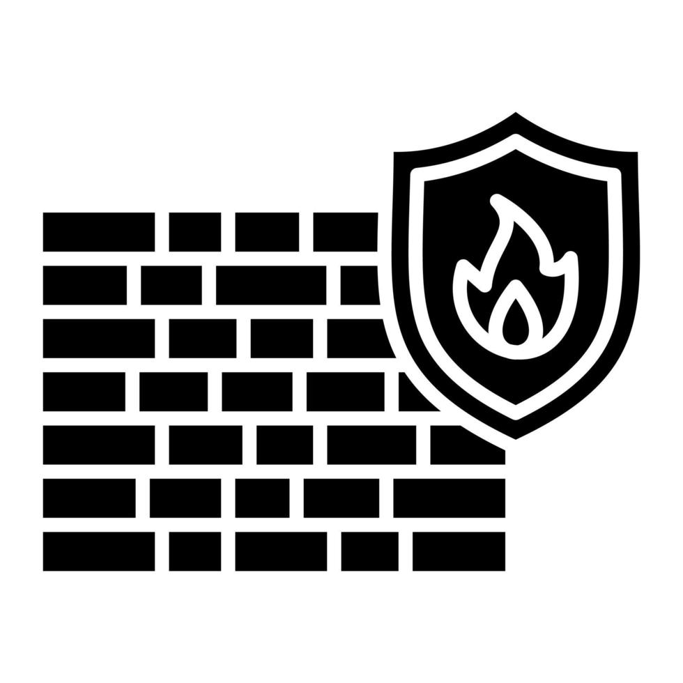 icona del glifo del firewall vettore