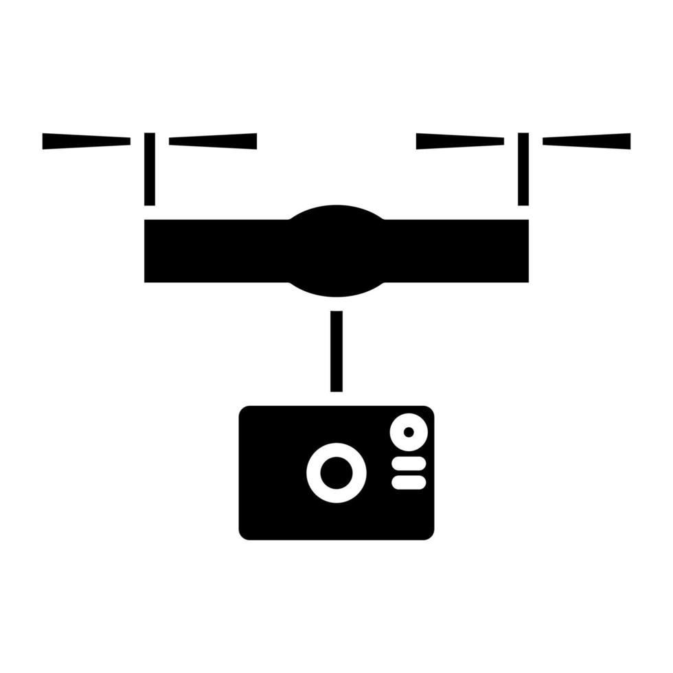 icona del glifo del drone della fotocamera vettore