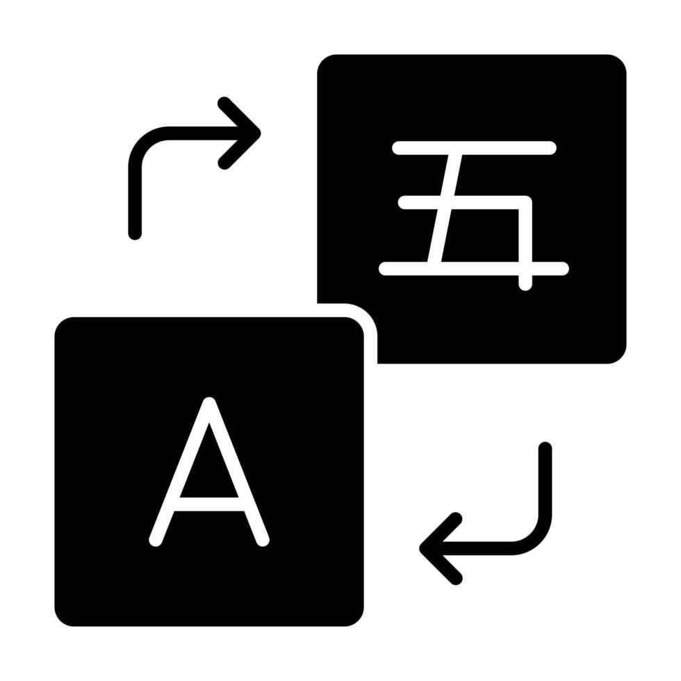 icona del glifo di traduzione vettore