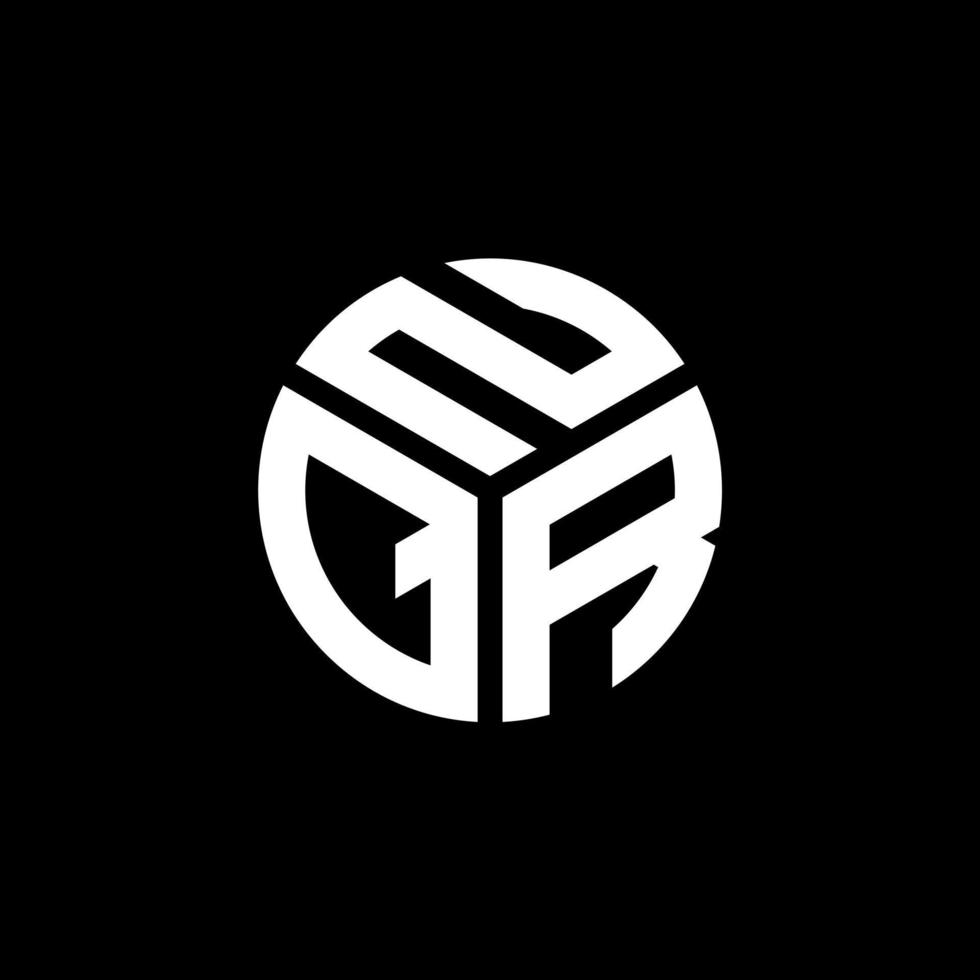 design del logo della lettera nqr su sfondo nero. nqr creative iniziali lettera logo concept. disegno della lettera nqr. vettore