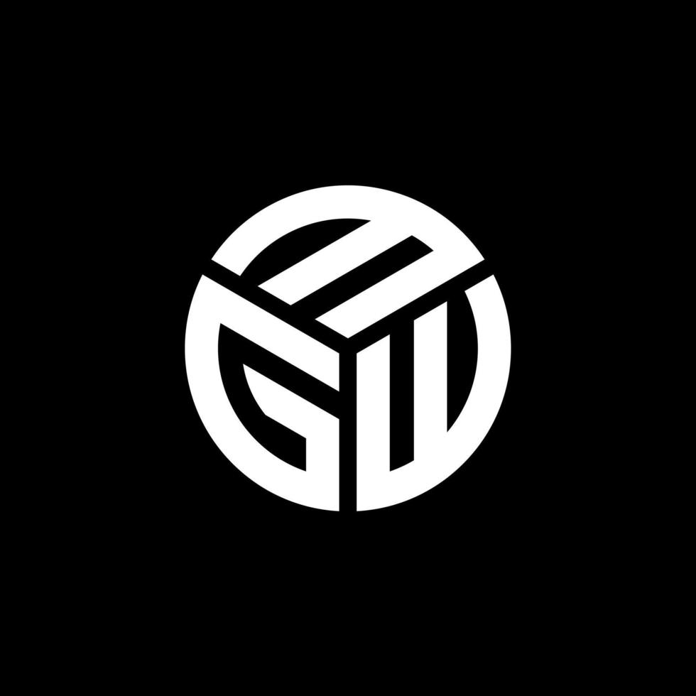 design del logo della lettera mgw su sfondo nero. mgw creative iniziali lettera logo concept. disegno della lettera mgw. vettore