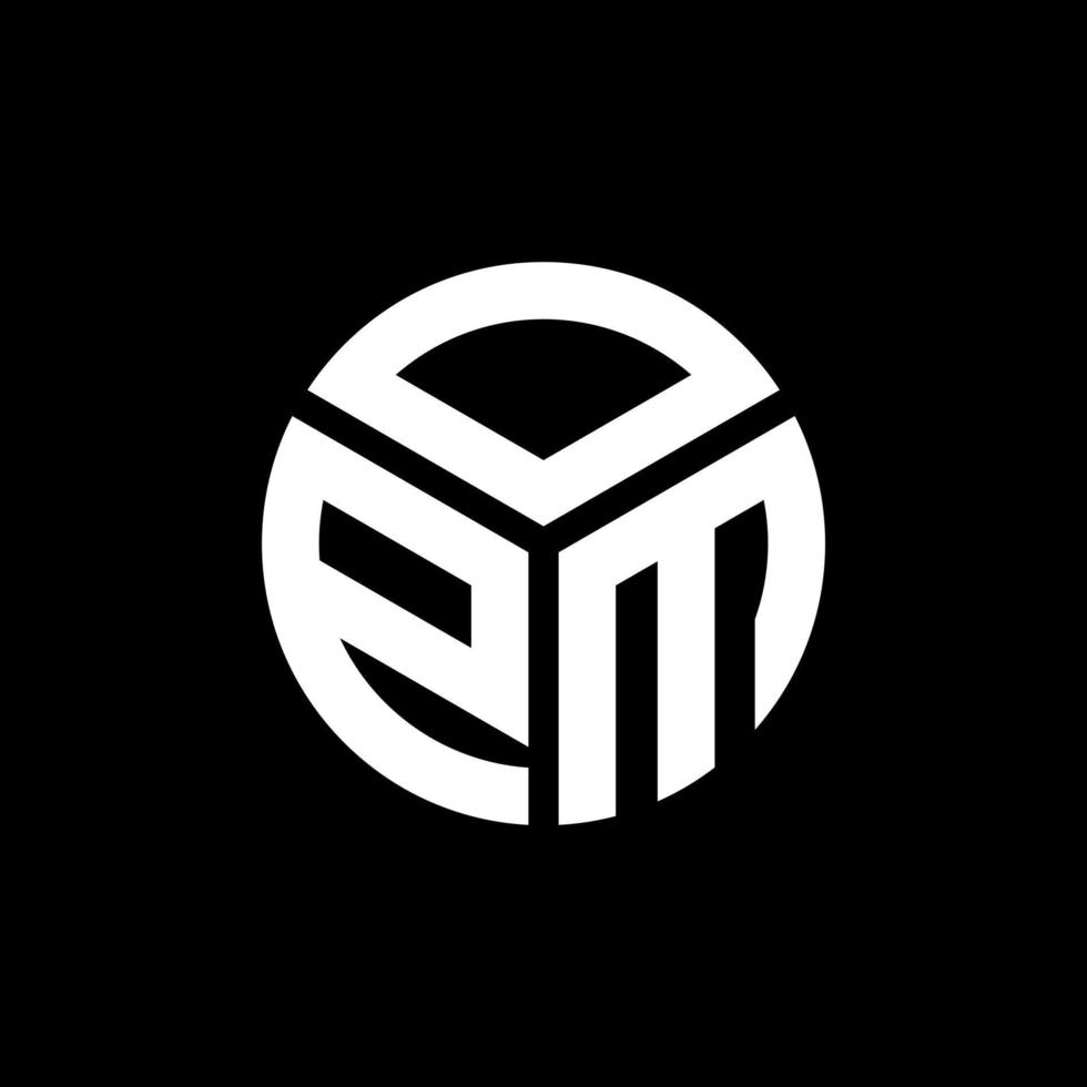 opm lettera logo design su sfondo nero. opm creative iniziali lettera logo concept. design della lettera opm. vettore