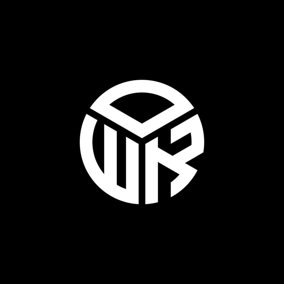 owk lettera logo design su sfondo nero. owk creative iniziali lettera logo concept. disegno della lettera di owk. vettore