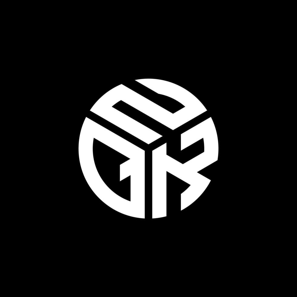 design del logo della lettera nqk su sfondo nero. nqk creative iniziali lettera logo concept. disegno della lettera nqk. vettore