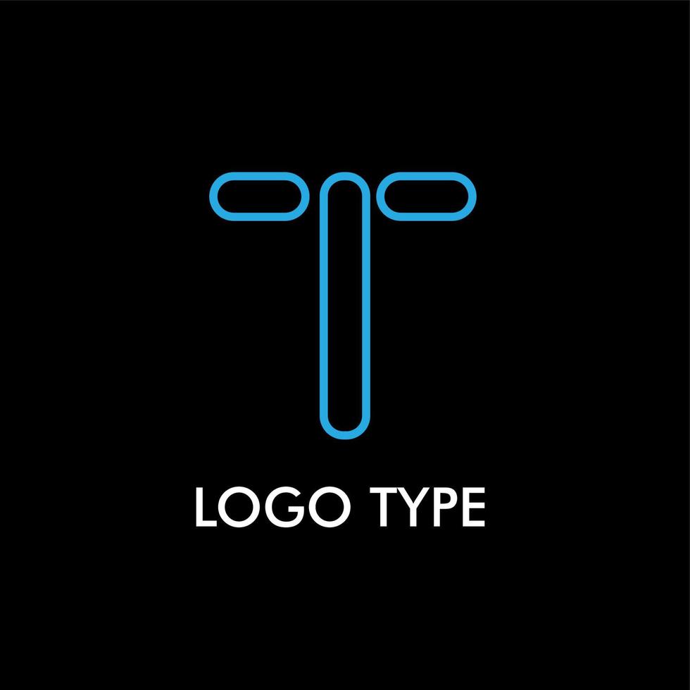 tipo di logo con nome iniziale per il segno della società tecnologica, vettore