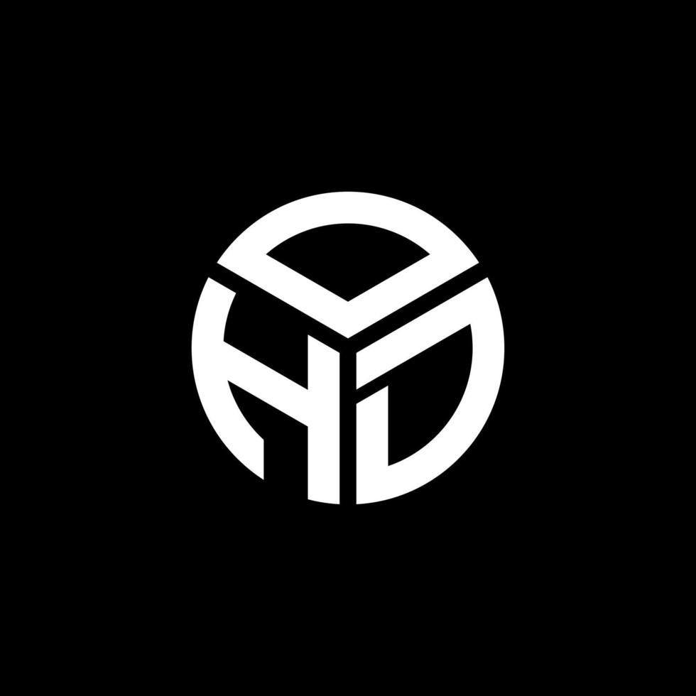 design del logo della lettera ohd su sfondo nero. concetto di logo della lettera di iniziali creative di ohd. disegno della lettera ohd. vettore
