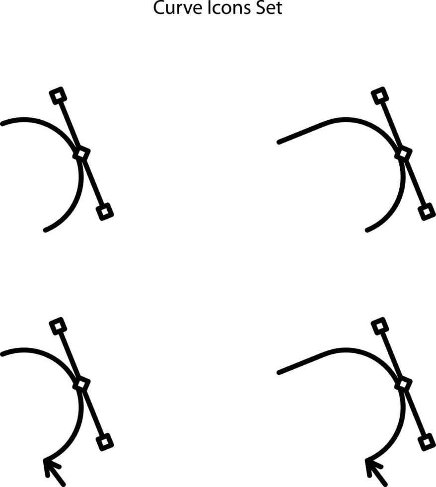 curve. grafica con linee tratteggiate, frecce che si muovono in direzioni curve vettore