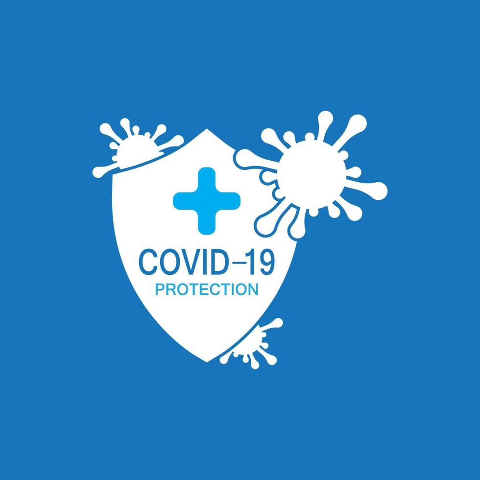 illustrazione vettoriale del logo di protezione covid-19