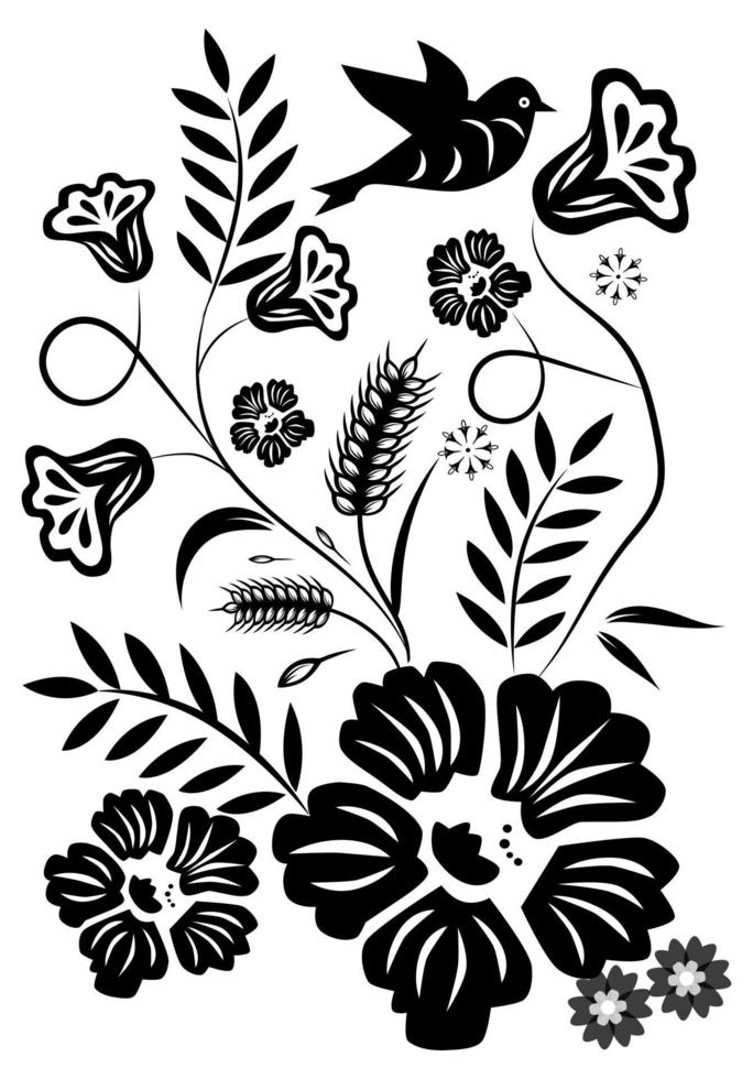 disegno grafico astratto del fiore. per la stampa di tessuti moderni e originali, carta da imballaggio, design per pareti vettore