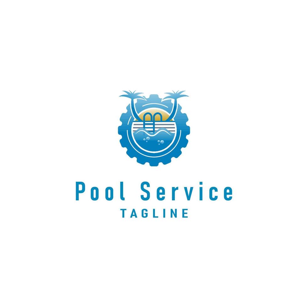 modello di logo del servizio di pulizia della piscina vettore