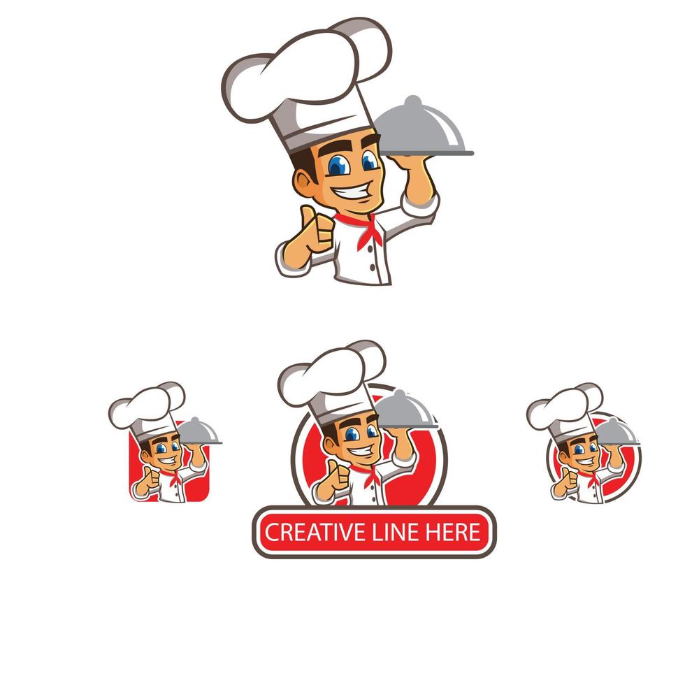 design del logo del maestro chef vettore