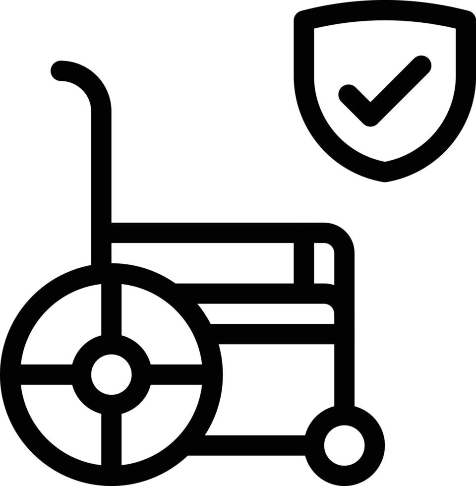 illustrazione vettoriale di sicurezza della sedia a rotelle su uno sfondo simboli di qualità premium. icone vettoriali per il concetto e la progettazione grafica.