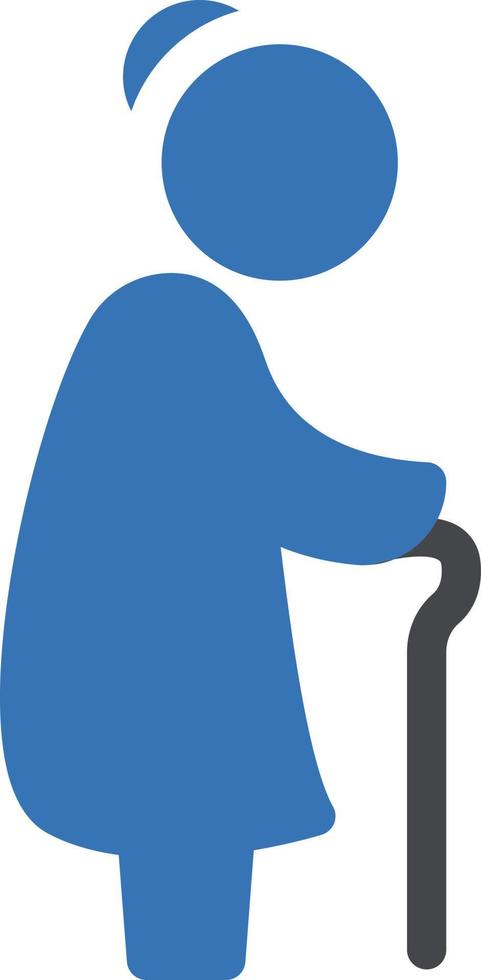 illustrazione vettoriale della vecchia signora su uno sfondo. simboli di qualità premium. icone vettoriali per il concetto e la progettazione grafica.