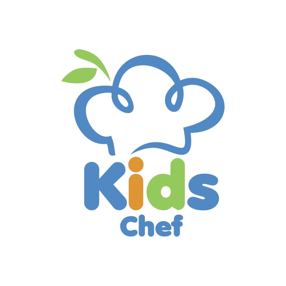 logo chef con vettore di design semplice, icona per bambini e logo chef, elemento di design per logo, poster, carta, banner, emblema, maglietta. illustrazione vettoriale