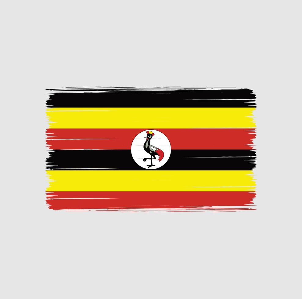 pennello bandiera uganda. bandiera nazionale vettore