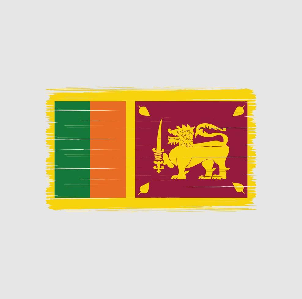pennello bandiera dello sri lanka. bandiera nazionale vettore