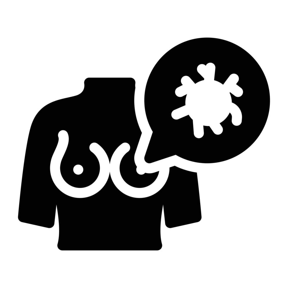 illustrazione vettoriale del cancro al seno su uno sfondo simboli di qualità premium. icone vettoriali per il concetto e la progettazione grafica.