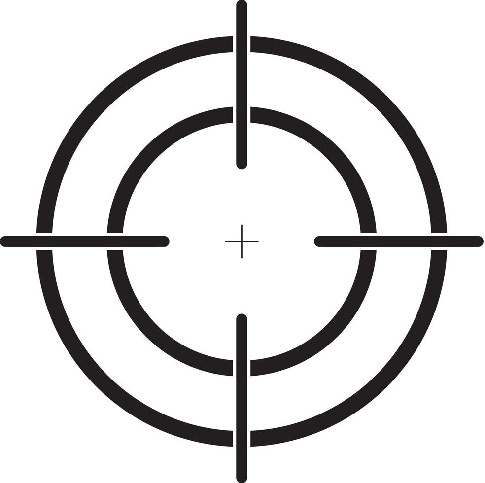 icona vettore target di messa a fuoco. icona dell'obiettivo di destinazione. freccia di messa a fuoco del bersaglio.