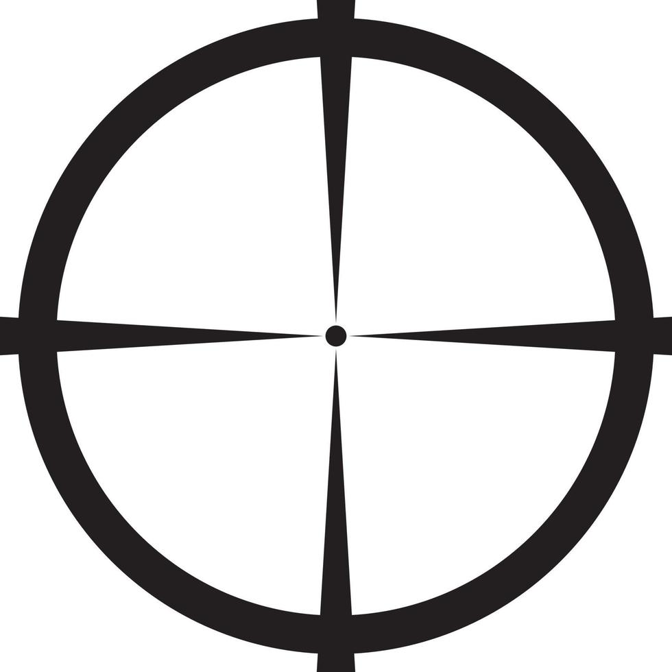 icona dell'obiettivo di destinazione. freccia di messa a fuoco del bersaglio. scopo di marketing. simbolo del cecchino a vista. mirino e mira vettore