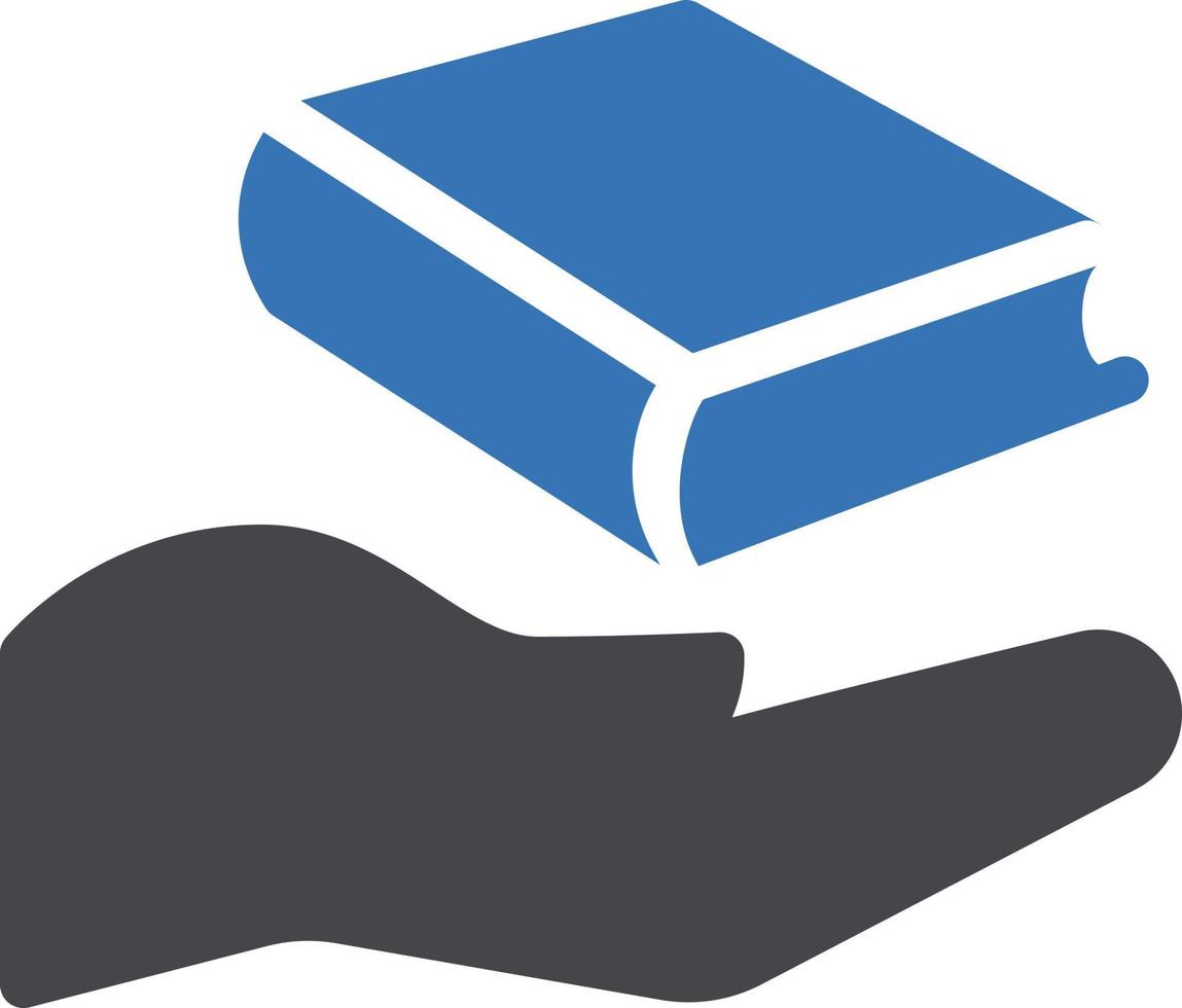 illustrazione vettoriale del libro a mano su uno sfondo. simboli di qualità premium. icone vettoriali per il concetto e la progettazione grafica.