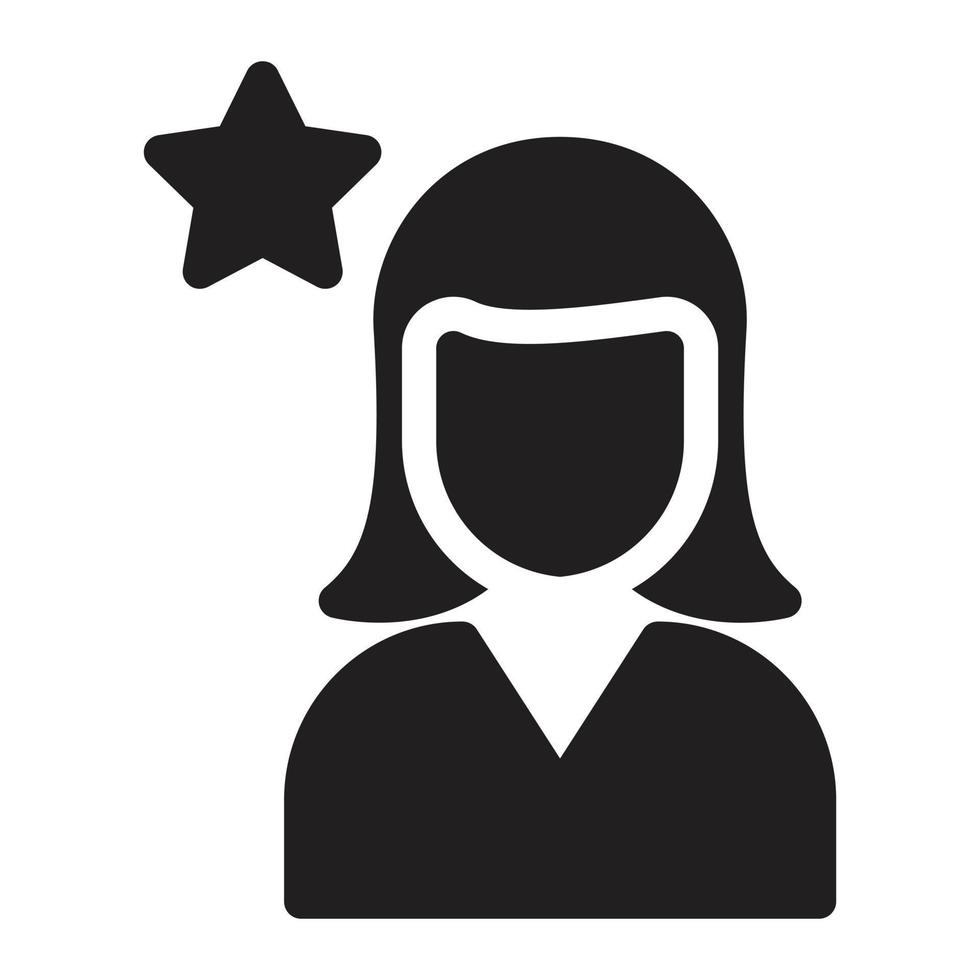 illustrazione vettoriale dell'attrice su uno sfondo simboli di qualità premium. icone vettoriali per il concetto e la progettazione grafica.