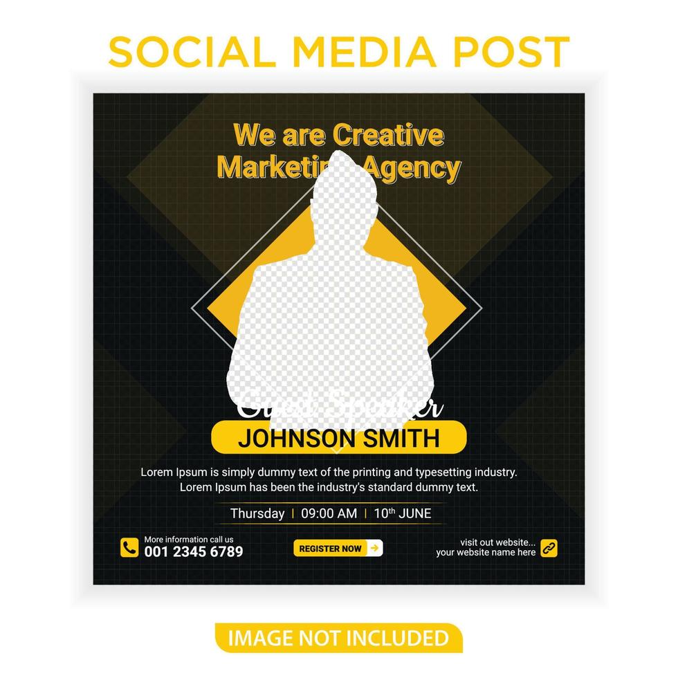 agenzia di marketing creativo webinar dal vivo banner web post sui social media vettore