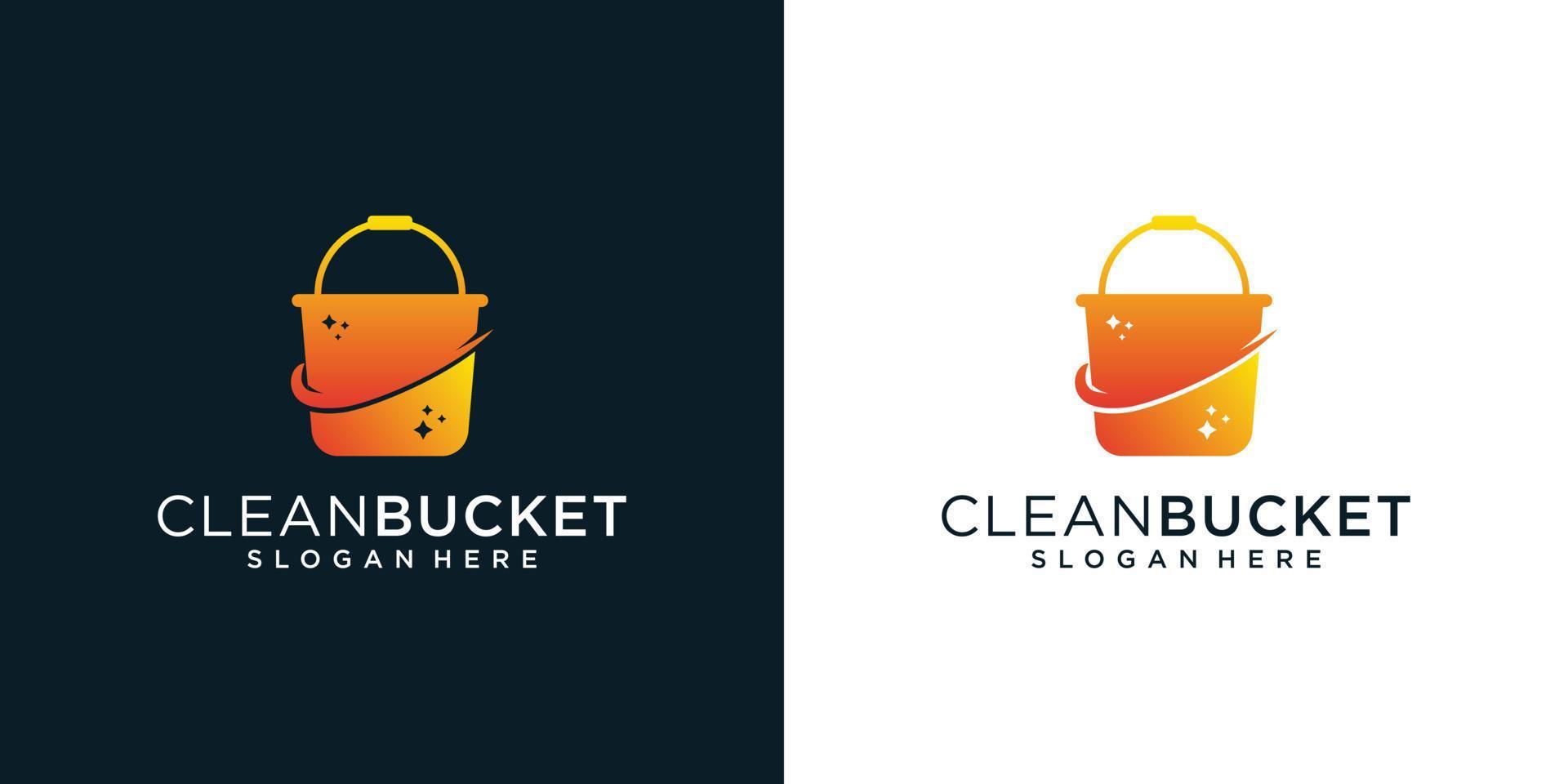 modello di ispirazione per il design del logo del secchio più pulito sfumato vettore