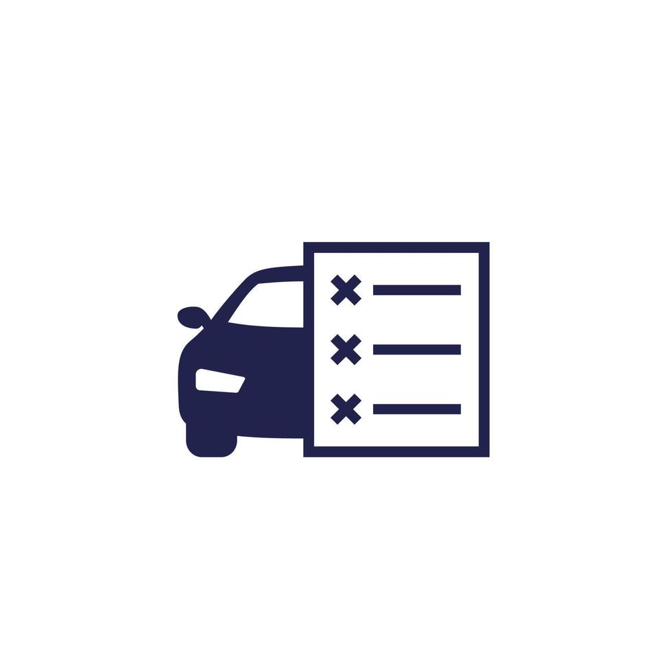 manutenzione dell'auto, elenco con l'icona dei problemi vettore