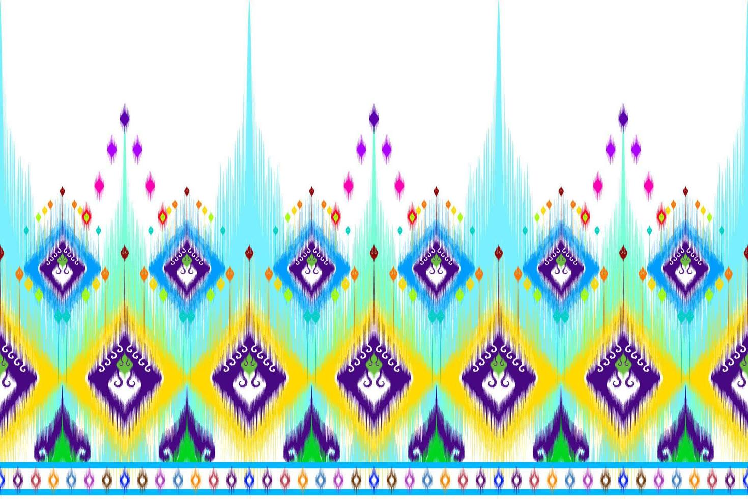 ikat disegno geometrico astratto etnico. Tappeto In Tessuto Azteco Mandala Ornamento Etnico Chevron Decorazione Tessile Carta Da Parati. tribale boho nativo etnico tradizionale ricamo sfondo vettoriale