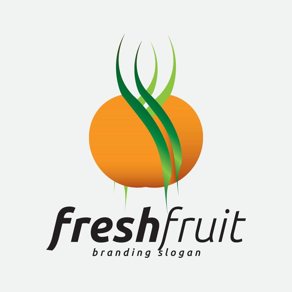 logo della frutta arancione fresca del giardino vettore