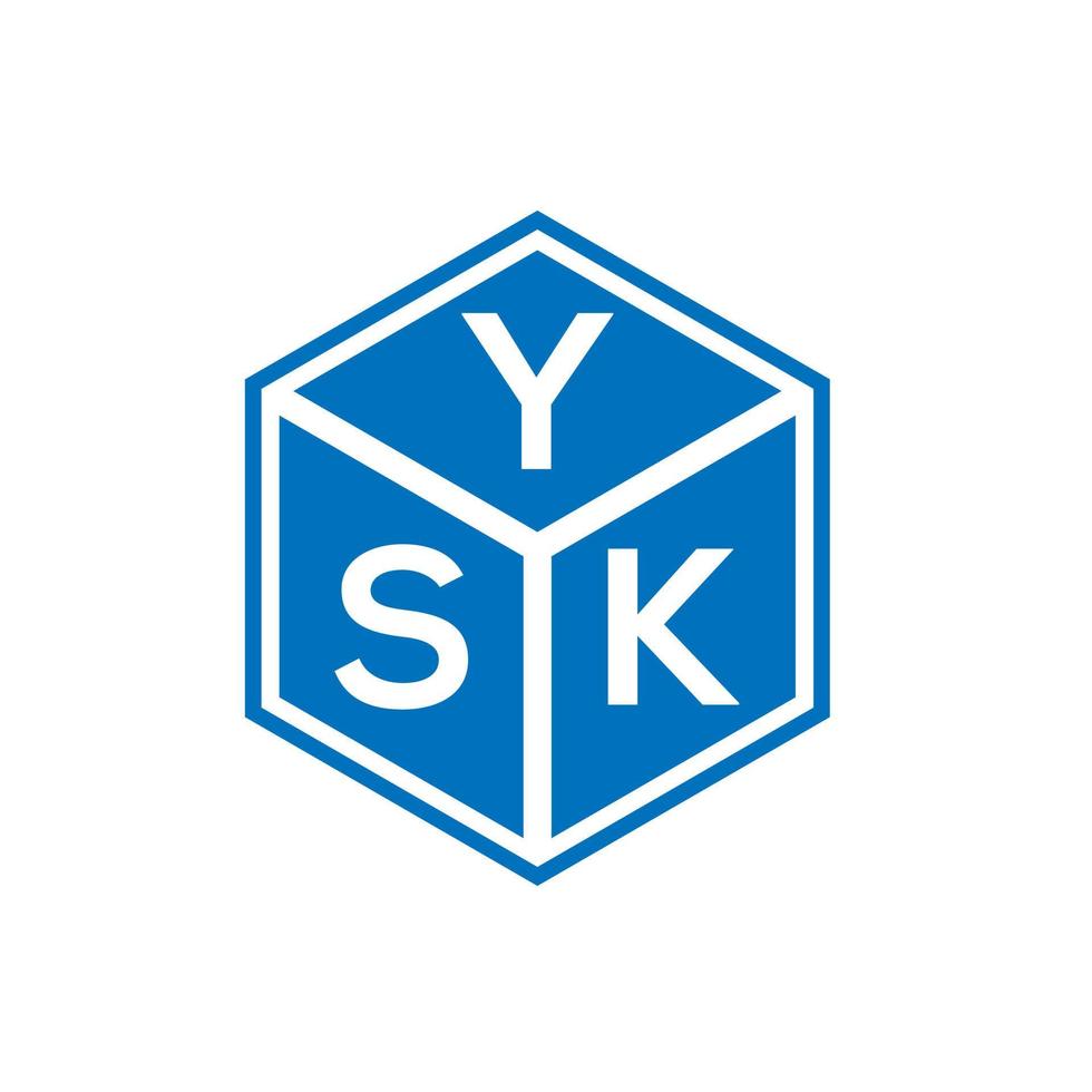 ysk lettera logo design su sfondo bianco. ysk creative iniziali lettera logo concept. disegno della lettera ysk. vettore