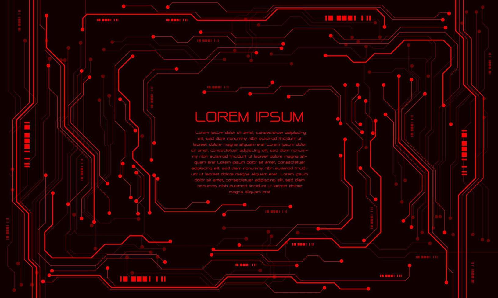 tecnologia cibernetica circuito rosso astratto futuristico con disegno di testo semplice vettore di sfondo creativo moderno
